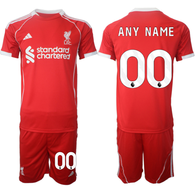 Men's Liverpool Custom 2025 Red Home Soccer Jersey Suit
